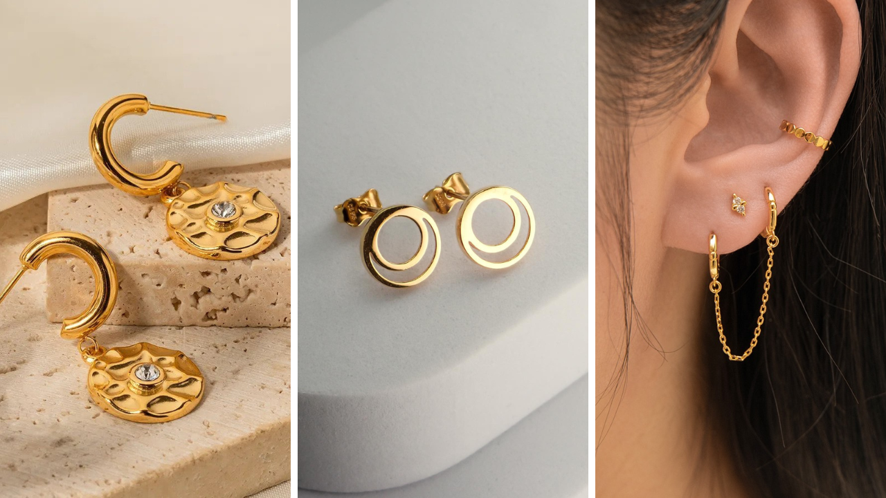 gold earrings design